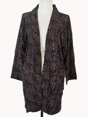 NWT LUSANA VIOLET CARDIGAN JACKET IN LEOPARD PRINT SIZE O/S